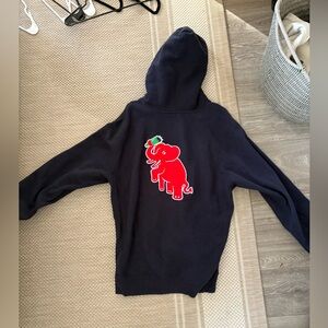 Viva Bastardo Navy Hoodie with Red Elephant Design